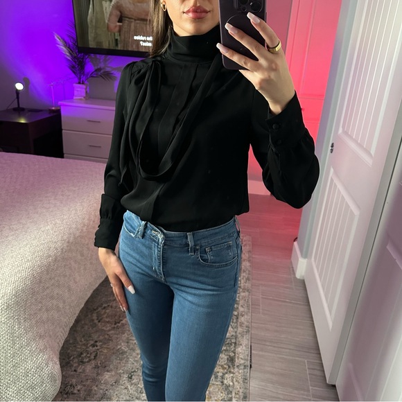 Two for one black and beige long sleeve blouses Size S - Picture 4 of 16